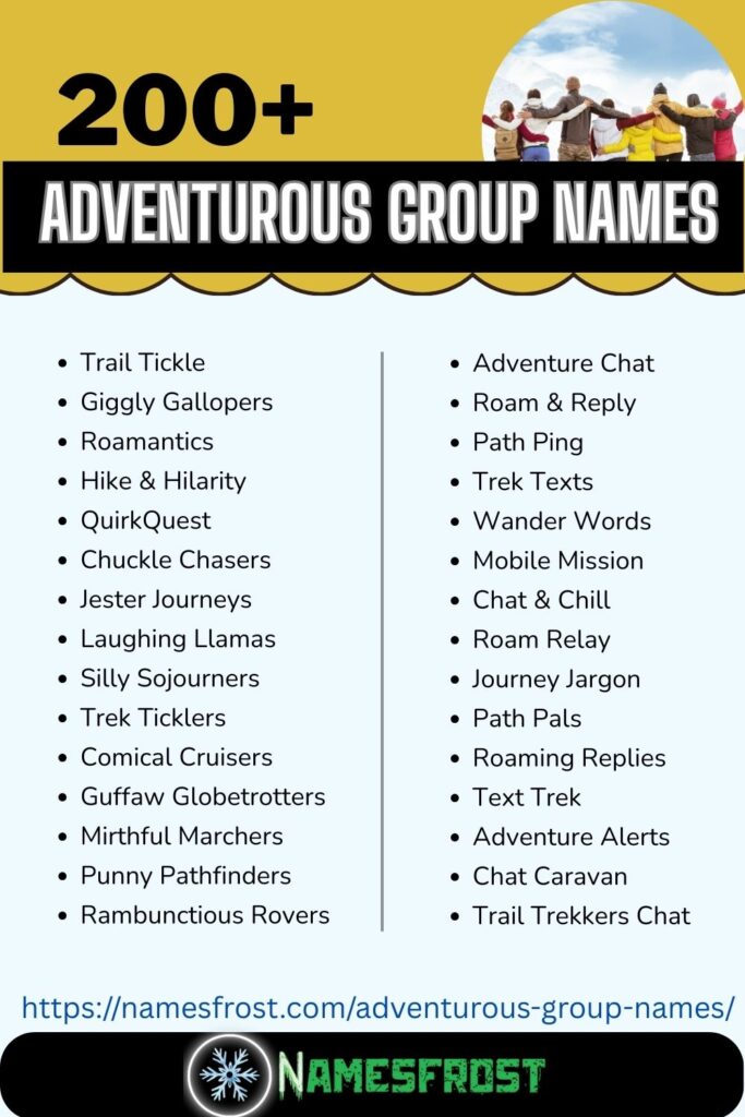 Adventurous Group Names