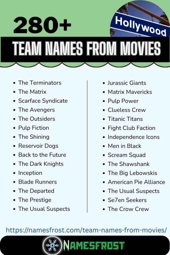 Team Names from Movies